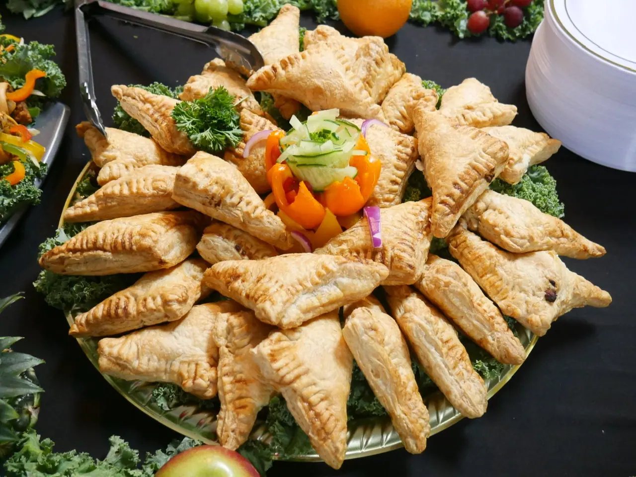 Platter of Haitian pate arranged for a party